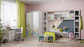 Детская комната Флер (Белый/корпус Выбеленное дерево) в Дзержинске - dzerzhinsk.katalogmebeli.com | фото 1