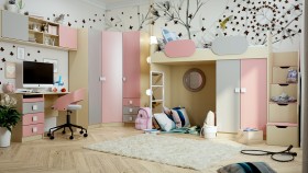 Детская комната Грэйси (Розовый/Серый/корпус Клен) в Дзержинске - dzerzhinsk.katalogmebeli.com | фото