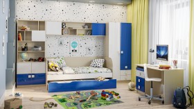 Детская комната Скай Люкс (Синий/Белый/корпус Клен) в Дзержинске - dzerzhinsk.katalogmebeli.com | фото
