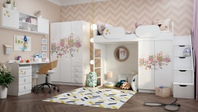 Детская комната Совушки (Белый/корпус Выбеленное дерево) в Дзержинске - dzerzhinsk.katalogmebeli.com | фото