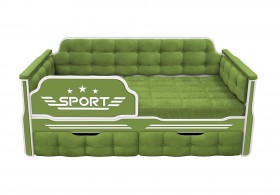 Кровать 170 серии Спорт 2 ящика 76 Зелёный (мягкие боковые накладки) в Дзержинске - dzerzhinsk.katalogmebeli.com | фото