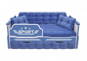 Кровать 180 серии Спорт 1 ящик 85 Синий (подушки) в Дзержинске - dzerzhinsk.katalogmebeli.com | фото