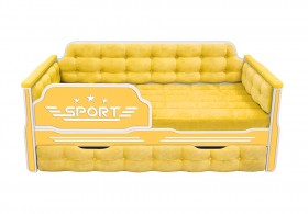 Кровать 190 серии Спорт 1 ящик 74 Жёлтый (мягкие боковые накладки) в Дзержинске - dzerzhinsk.katalogmebeli.com | фото