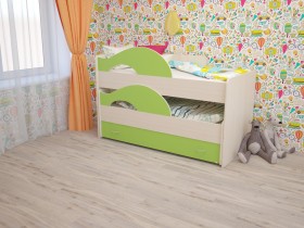 Кровать детская Радуга 1600 Млечный дуб/Салатовый в Дзержинске - dzerzhinsk.katalogmebeli.com | фото