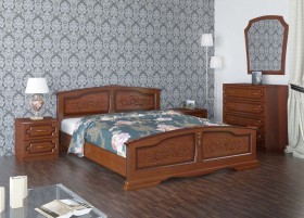 Кровать Елена из массива сосны 1200*2000 Орех в Дзержинске - dzerzhinsk.katalogmebeli.com | фото