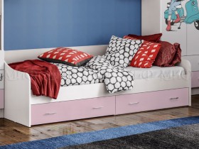 Кровать Fashion-1 Вега 0,9 м (Белый/Розовый) в Дзержинске - dzerzhinsk.katalogmebeli.com | фото