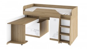 Кровать комбинированная «Оксфорд» (Ривьера/Белый с рисунком) в Дзержинске - dzerzhinsk.katalogmebeli.com | фото 3