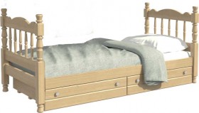 Кровать одинарная Аленка из массива сосны 800*1890 Сосна в Дзержинске - dzerzhinsk.katalogmebeli.com | фото
