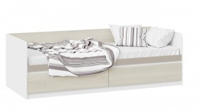 Кровать «Сканди» с 2 ящиками Дуб Гарден/Белый/Глиняный серый в Дзержинске - dzerzhinsk.katalogmebeli.com | фото