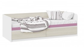 Кровать «Сканди» с 2 ящиками Дуб Гарден/Белый/Лиловый в Дзержинске - dzerzhinsk.katalogmebeli.com | фото