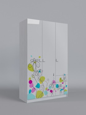 Шкаф 3-х створчатый с ящиками Флёр (Белый/корпус Выбеленное дерево) в Дзержинске - dzerzhinsk.katalogmebeli.com | фото